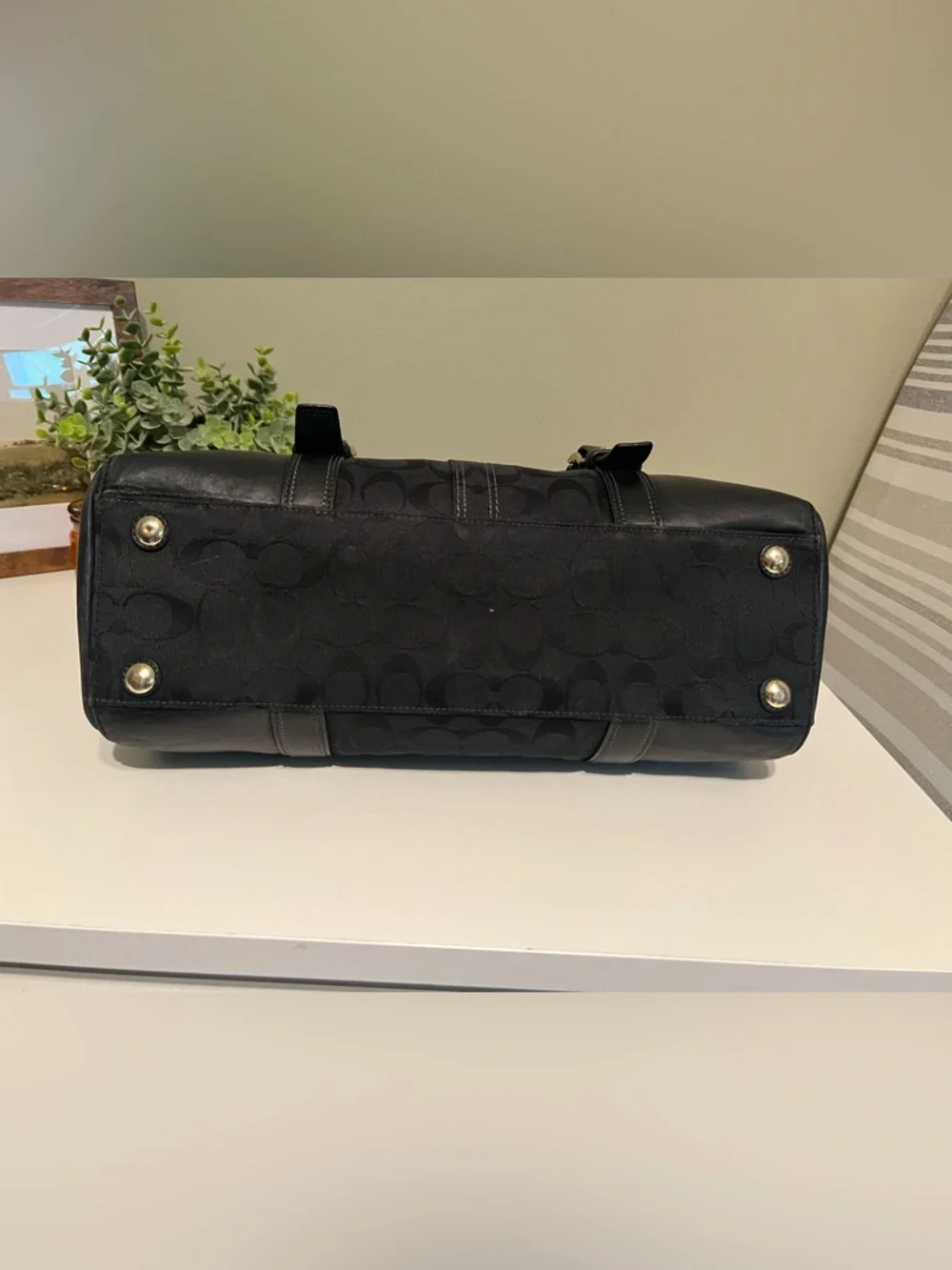 Coach Soho Signature Black Jacquard Buckle Satchel Turnlock Pocket Shoulder Bag - Picture 7 of 14